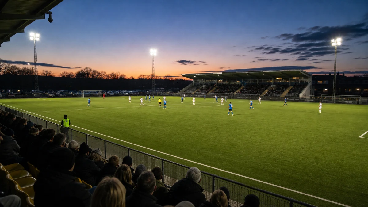 Fotbollsarena inför matchdag