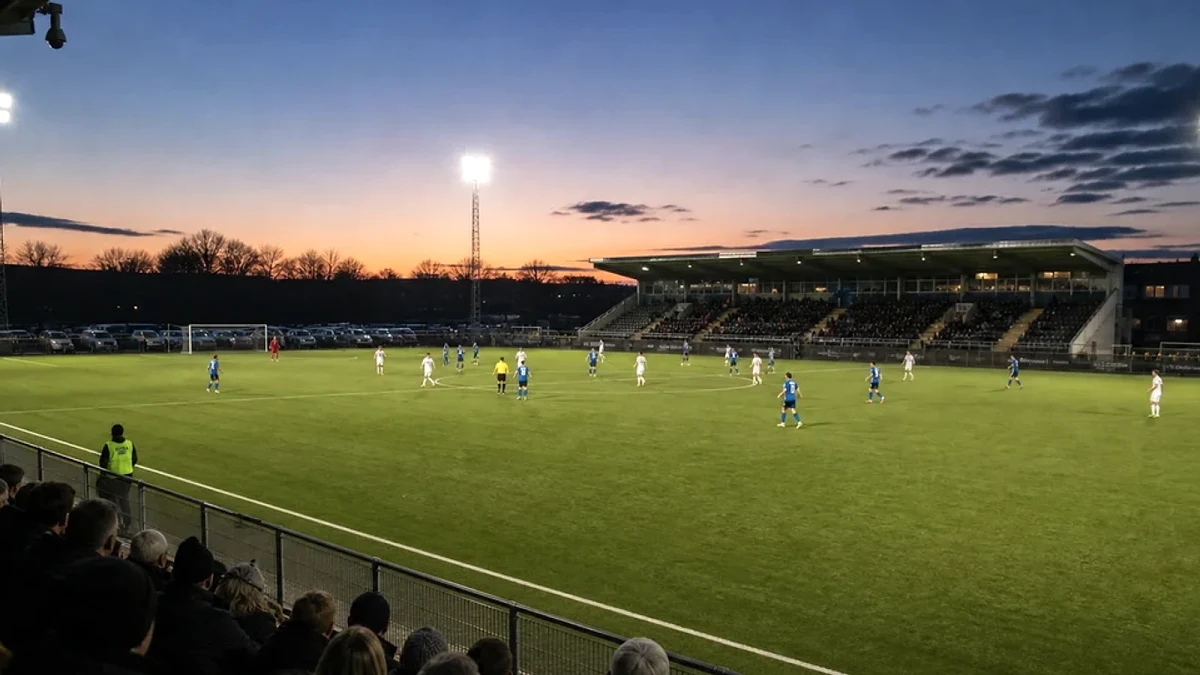 Fotbollsmål och planlinjer på arena